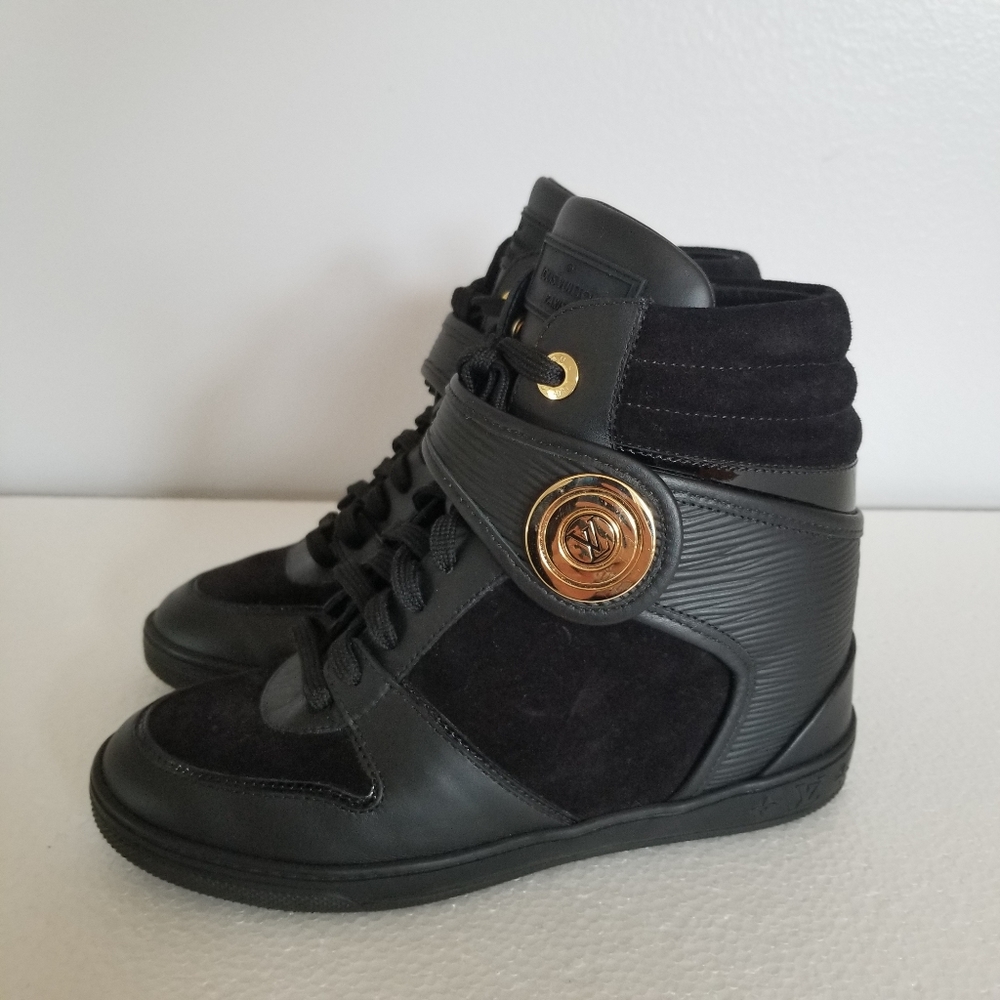 Louis Vuitton Black Epi Leather High-top Sneakers